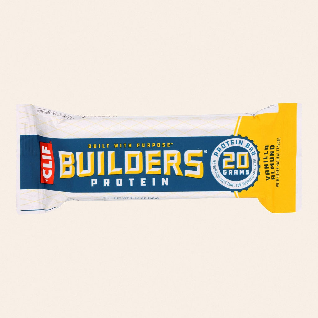 Clif Bar Builder Bar - Vanilla Almond - Case of 12 - 2.4 oz - Front