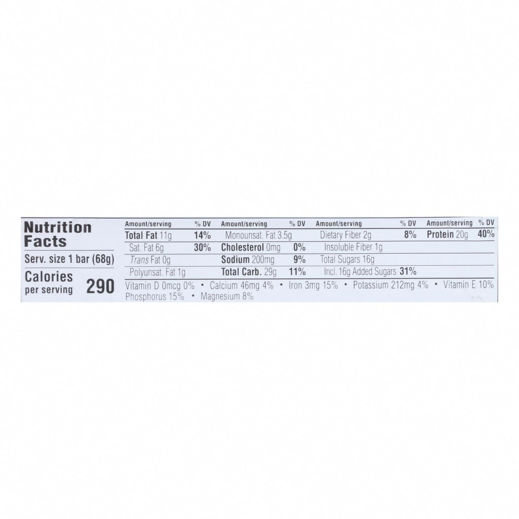 Clif Bar Builder Bar - Vanilla Almond - Case of 12 - 2.4 oz - Nutrition Facts