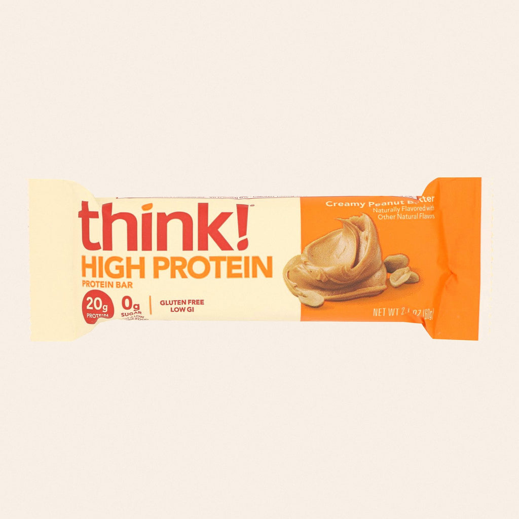 Think Products Thin Bar - Creamy Peanut Butter - Case of 10 - 2.1 oz - Front