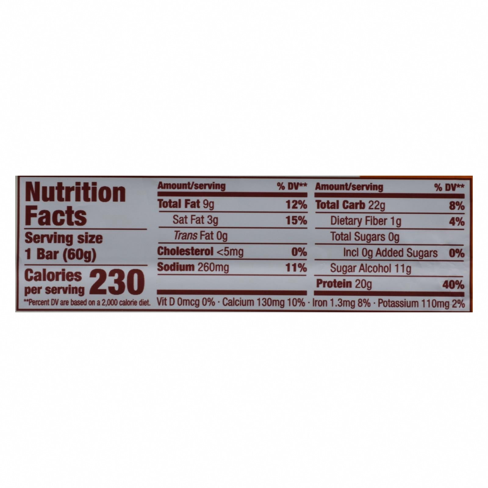 Think Products Thin Bar - Creamy Peanut Butter - Case of 10 - 2.1 oz - Nutrition Facts