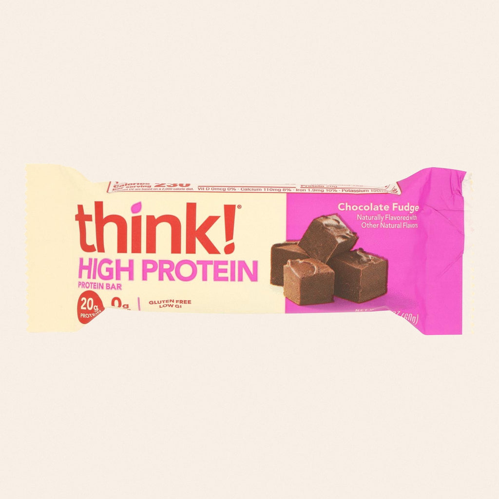 Think Products Thin Bar - Chocolate Fudge - Case of 10 - 2.1 oz - Front