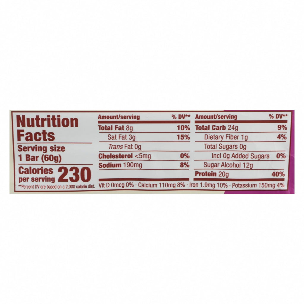 Think Products Thin Bar - Chocolate Fudge - Case of 10 - 2.1 oz - Nutrition Facts