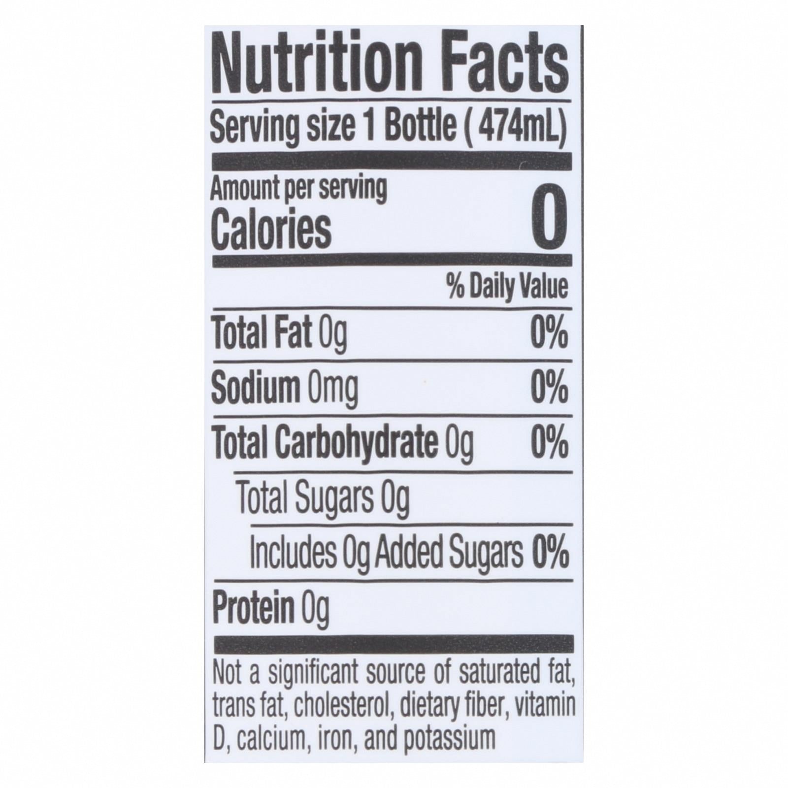 Hint Raspberry Water - Raspberry - Case of 12 - 16 Fl oz. - Nutrition Facts