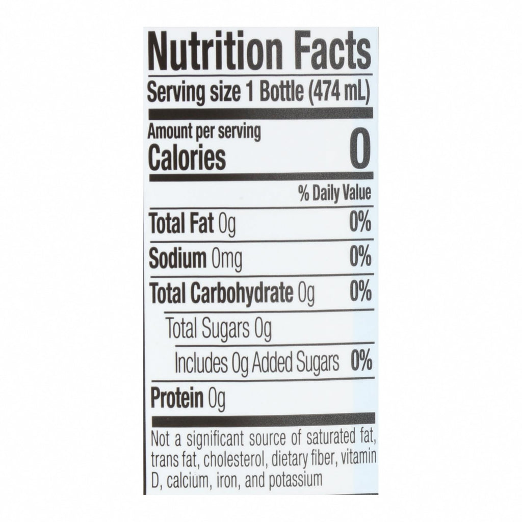 Hint Fruit Water - Strawberry and Kiwi - Case of 12 - 16 Fl oz. - Nutrition Facts