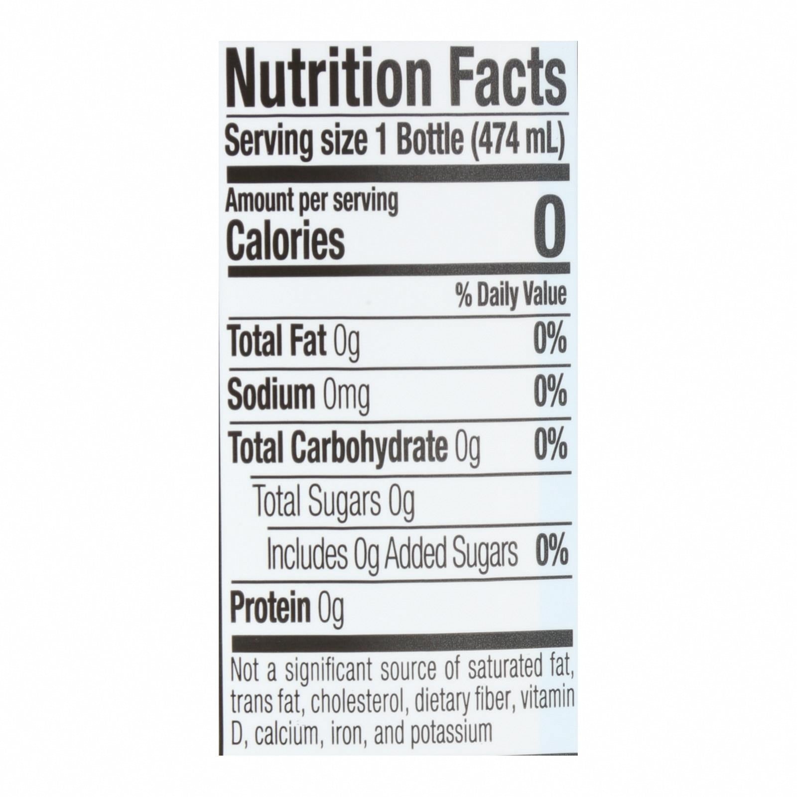 Hint Fruit Water - Strawberry and Kiwi - Case of 12 - 16 Fl oz. - Nutrition Facts