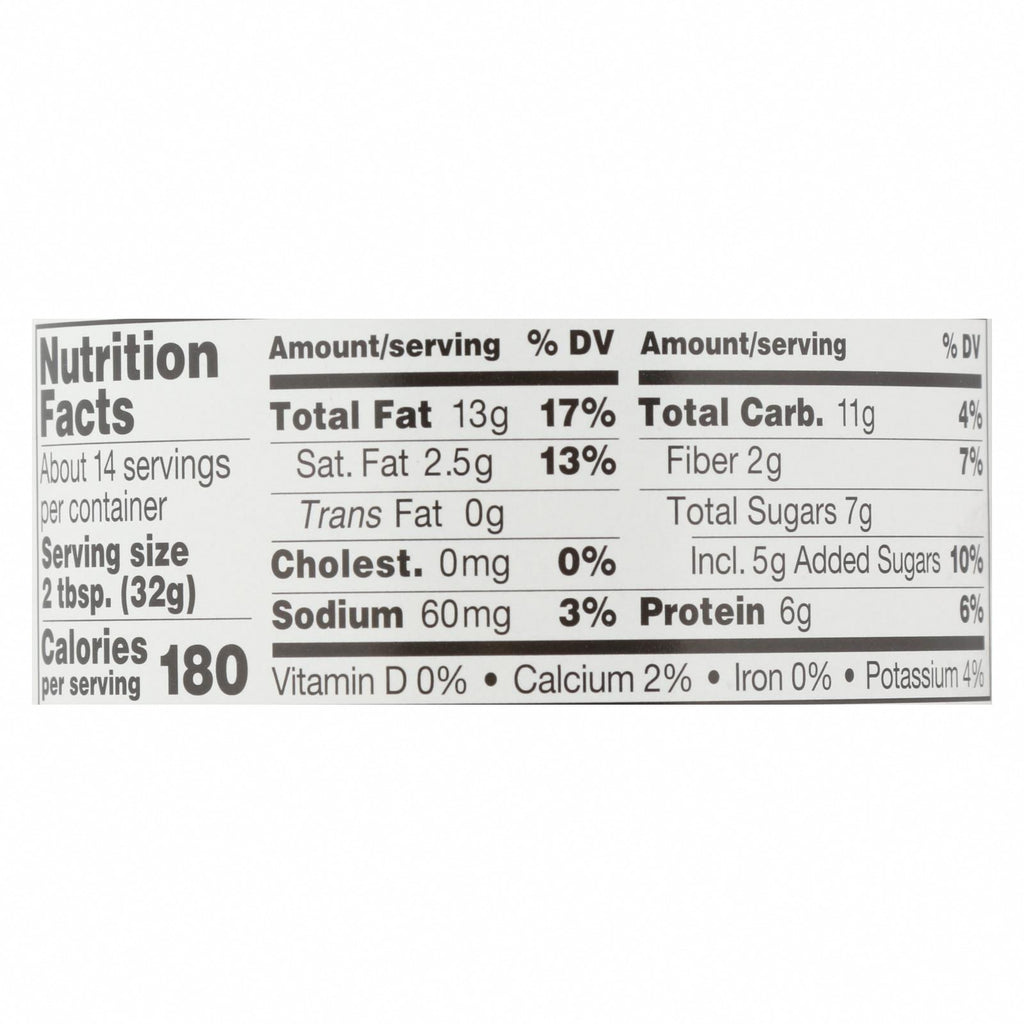 Peanut Butter and Co Peanut Butter - Mighty Maple - Case of 6 - 16 oz. - Nutrition Facts