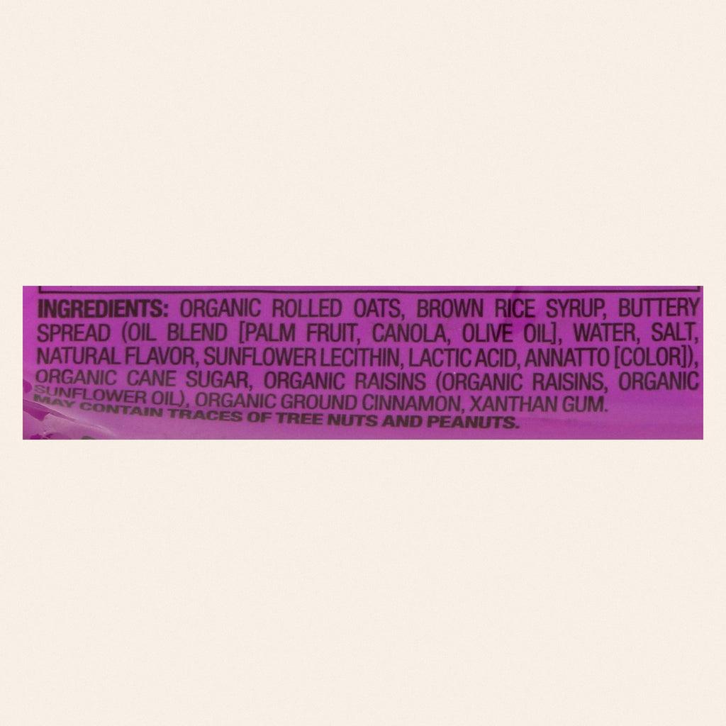 Bobo's Oat Bars - All Natural - Cinnamon Raisin - 3 oz Bars - Case of 12 - Back