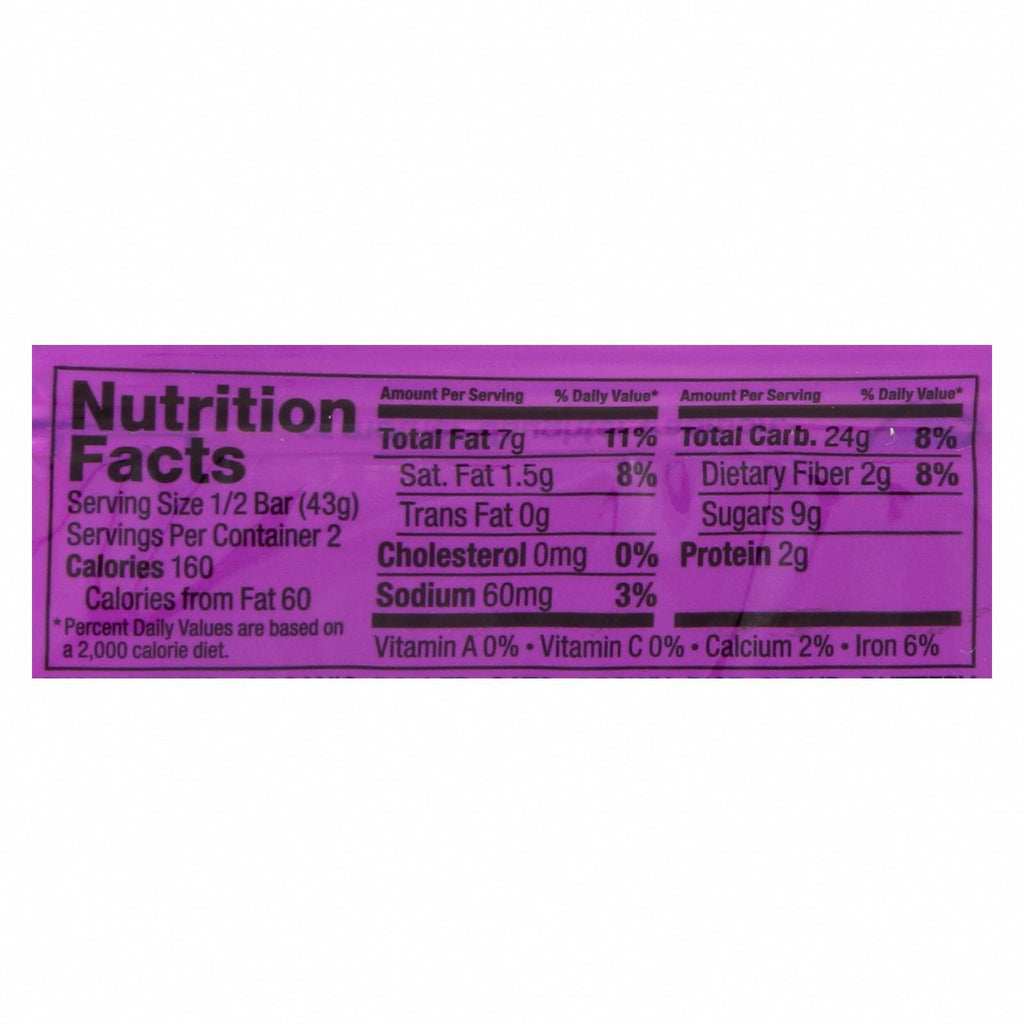 Bobo's Oat Bars - All Natural - Cinnamon Raisin - 3 oz Bars - Case of 12 - Nutrition Facts