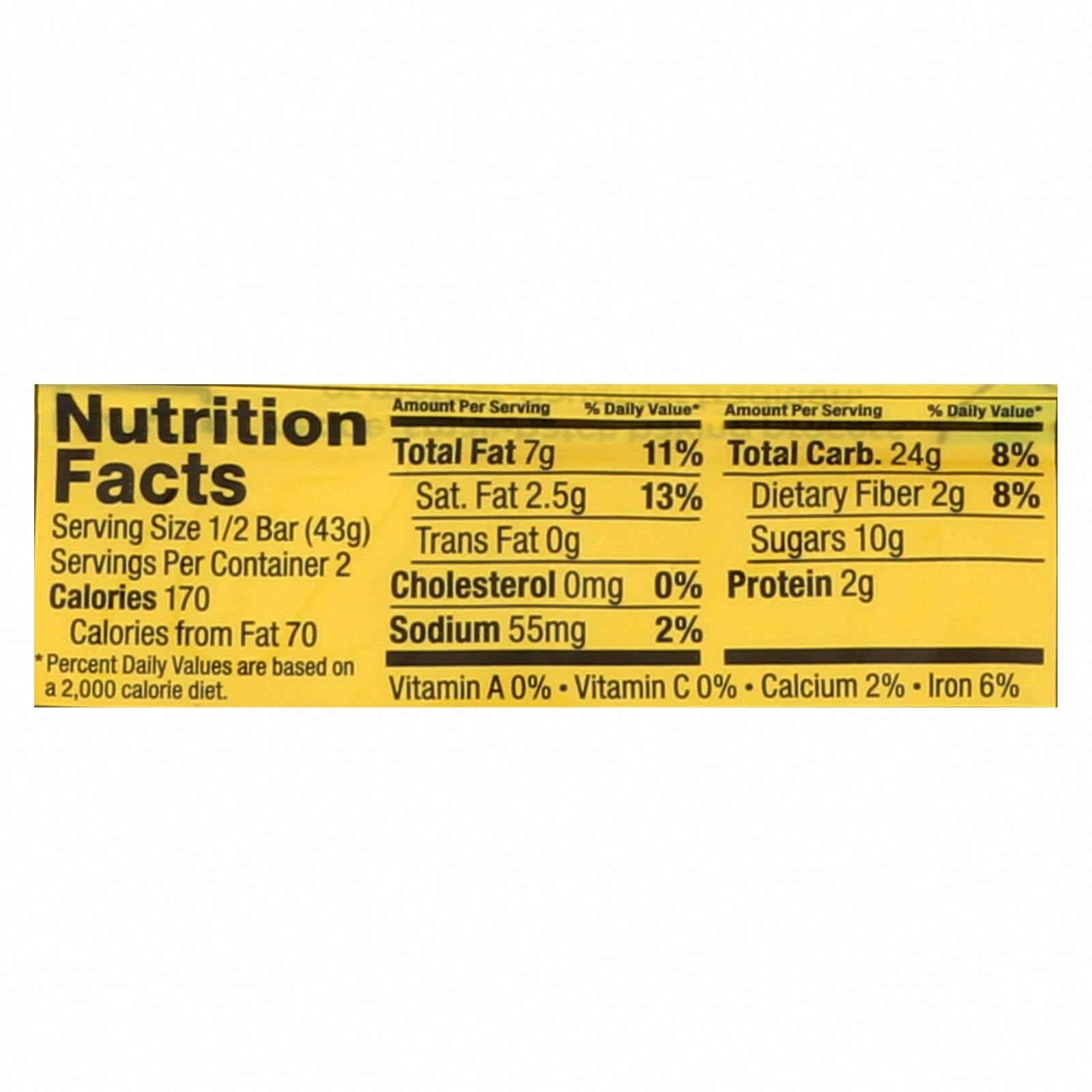Bobo's Oat Bars - All Natural - Banana - 3 oz Bars - Case of 12 - Nutrition Facts