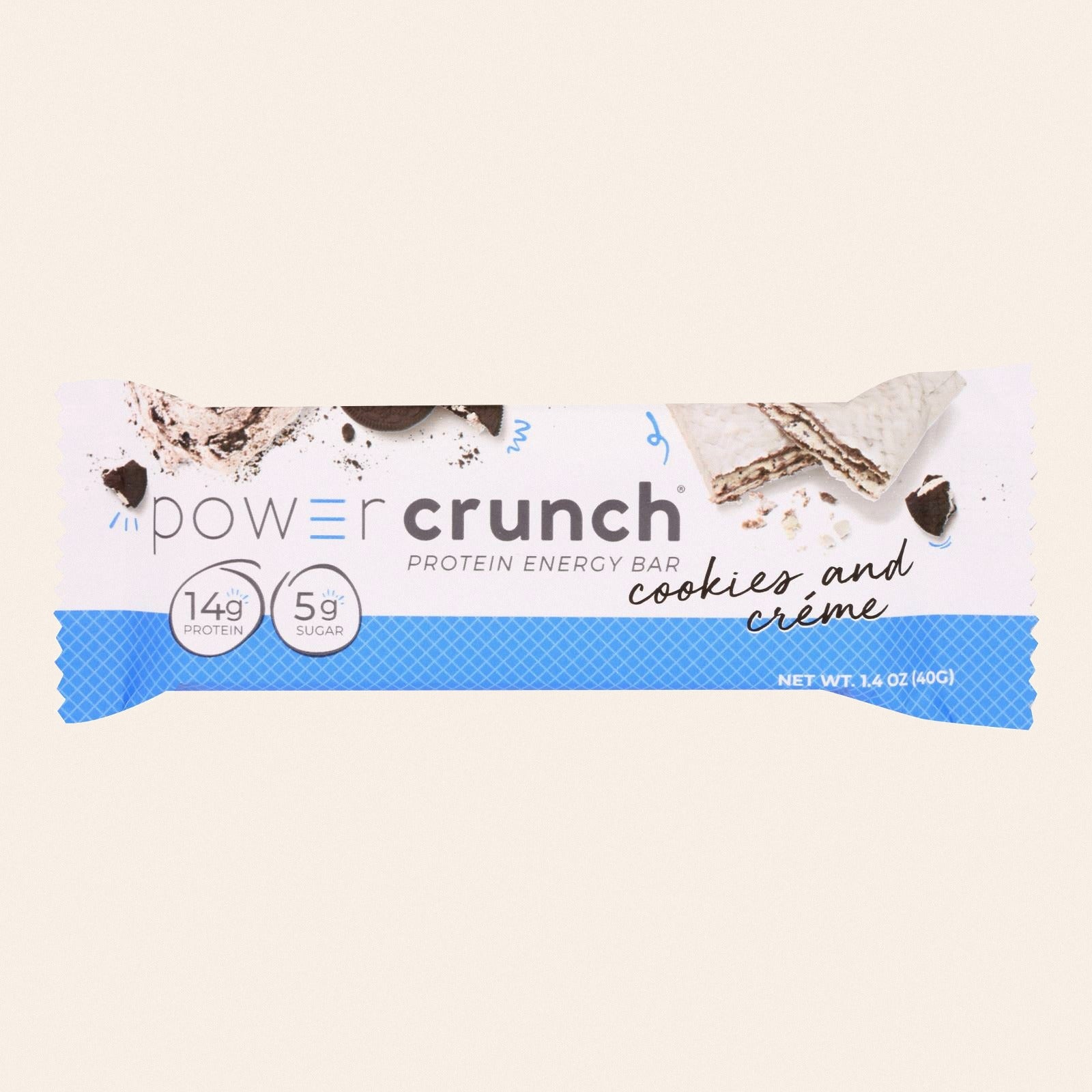 Power Crunch Bar - Cookies and Cream - Case of 12 - 1.4 oz - Front
