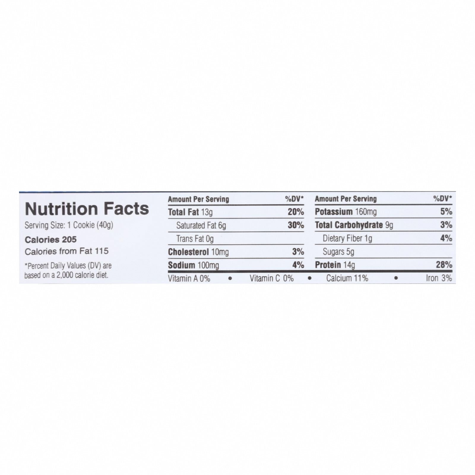 Power Crunch Bar - Cookies and Cream - Case of 12 - 1.4 oz - Nutrition Facts