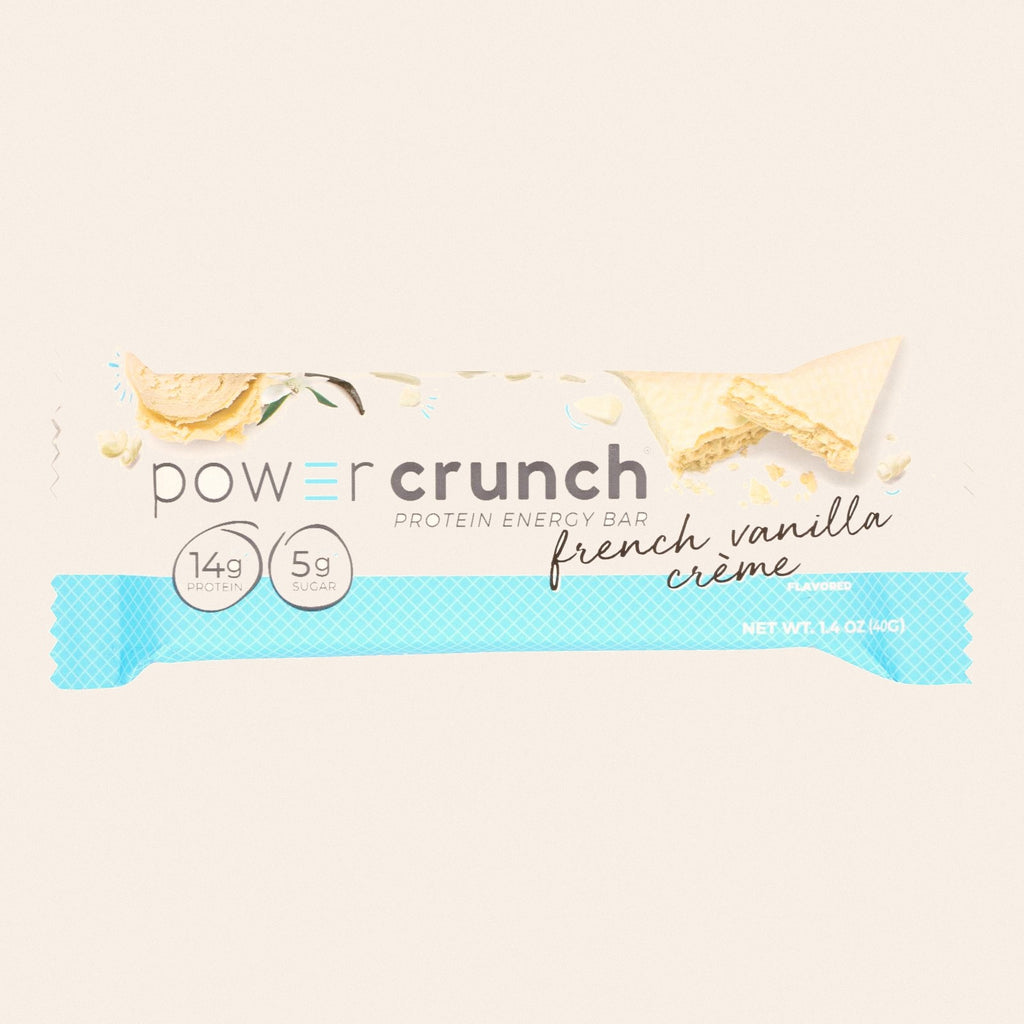 Power Crunch Bar - French Vanilla Cream - Case of 12 - 1.4 oz - Front