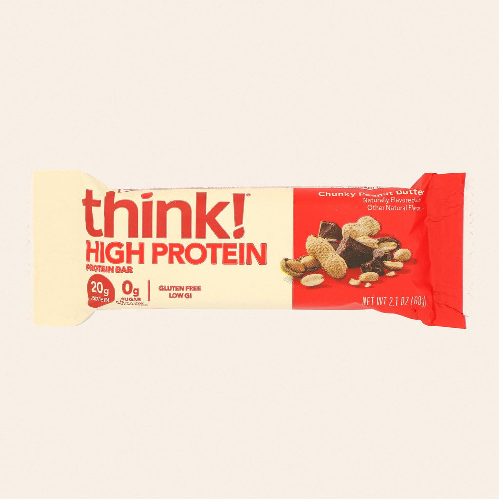 Think Products Thin Bar - Chunky Peanut Butter - Case of 10 - 2.1 oz - Front