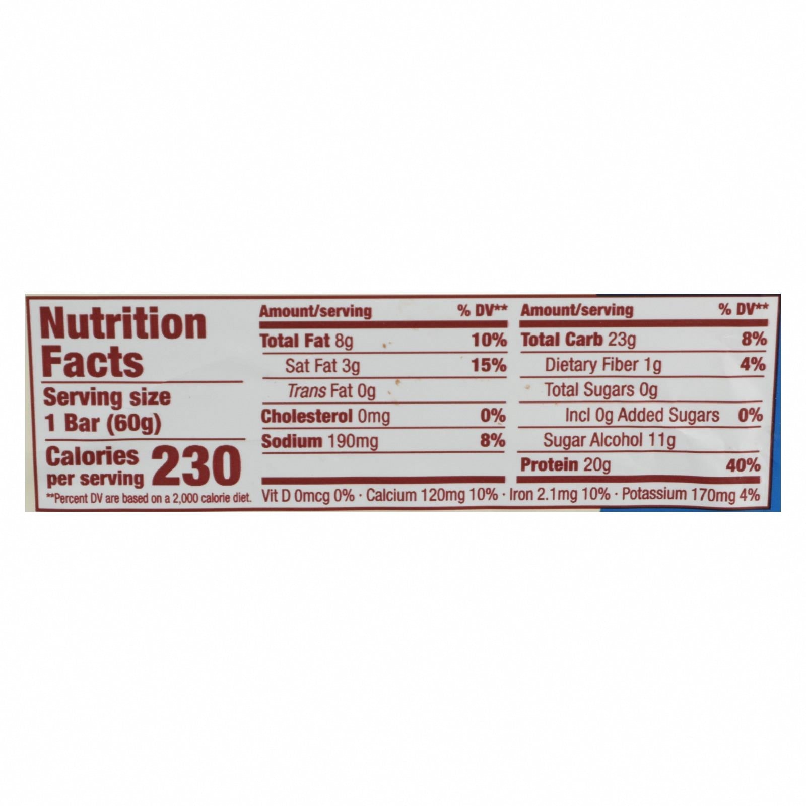 Think Products Thin Bar - Brownie Crunch - Case of 10 - 2.1 oz - Nutrition Facts