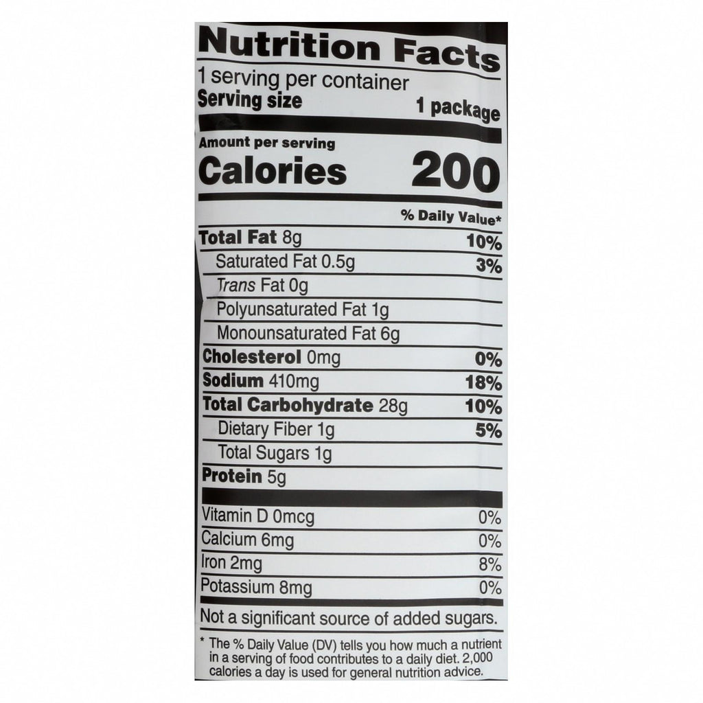 Stacey's Pita Chips - Simply Naked - 1.5 oz - Case of 24 - Nutrition Facts