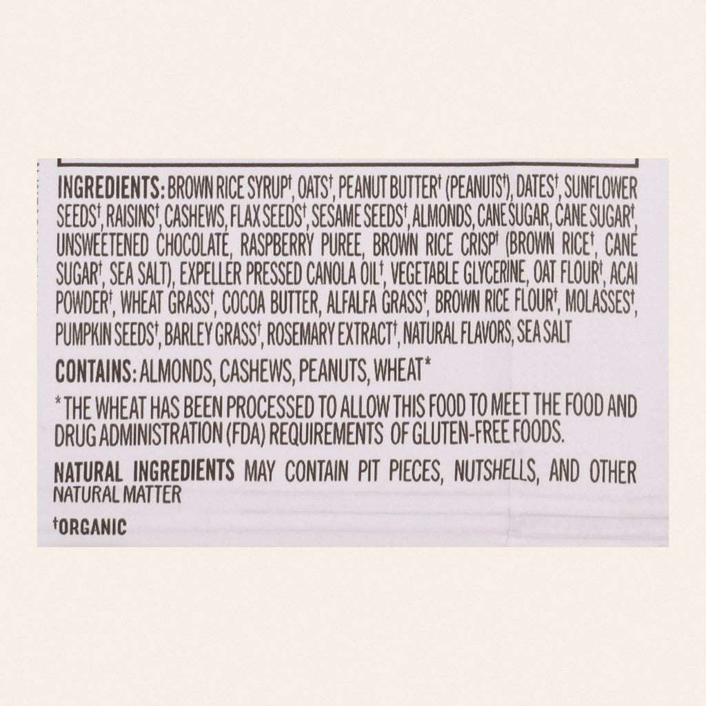 Probar Organic Superfood Slam Bar - Case of 12 - 3 oz - Back
