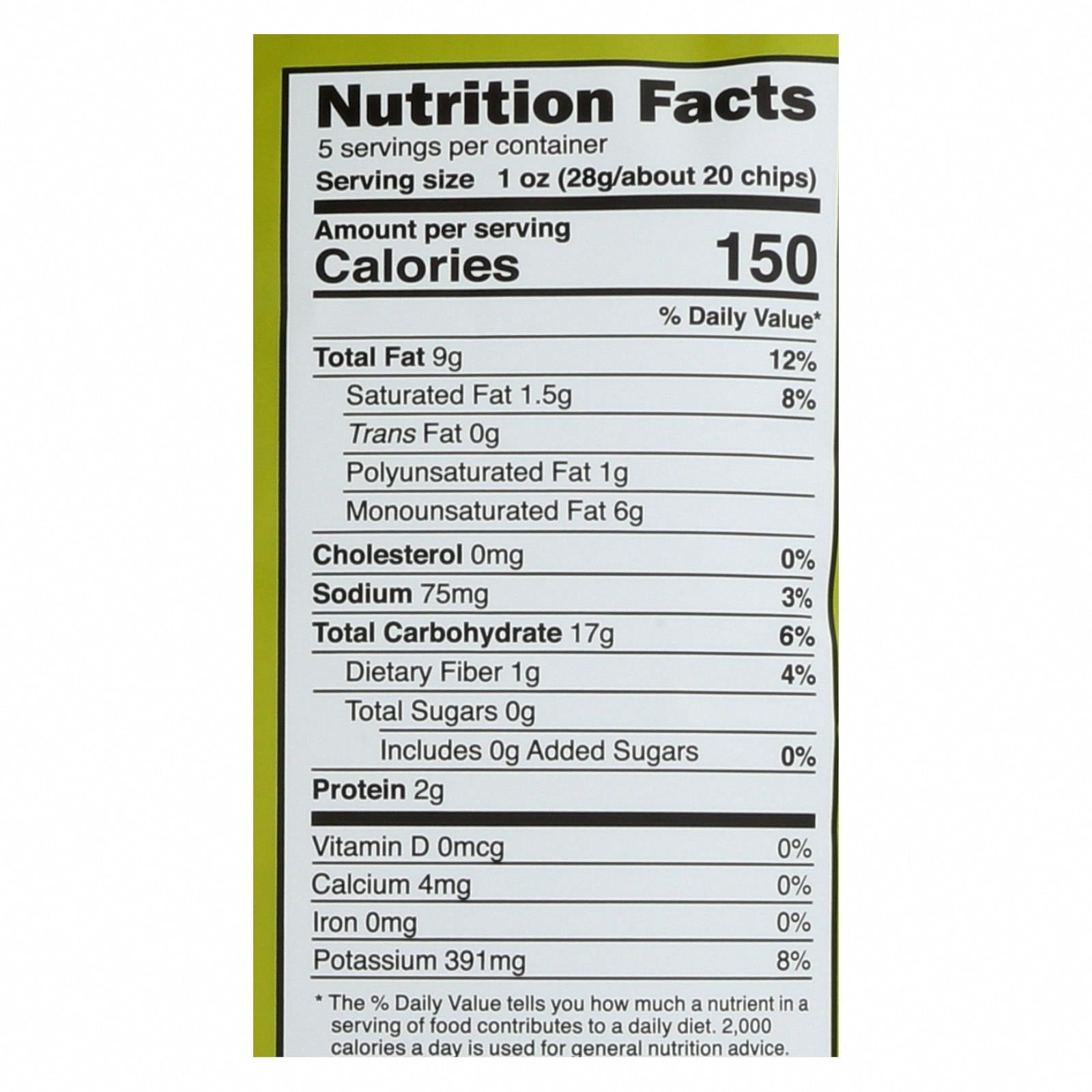 Good Health Avocado Oil - Sea Salt - Case of 12 - 5 oz. - Nutrition Facts