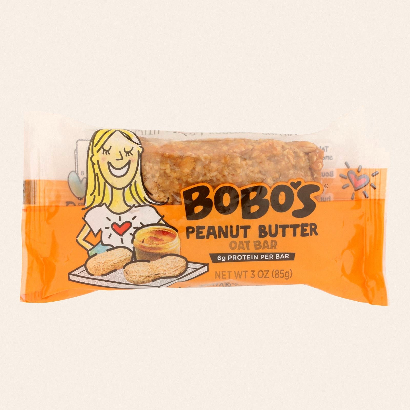 Bobo's Oat Bars - All Natural - Peanut Butter - 3 oz Bars - Case of 12 - Front