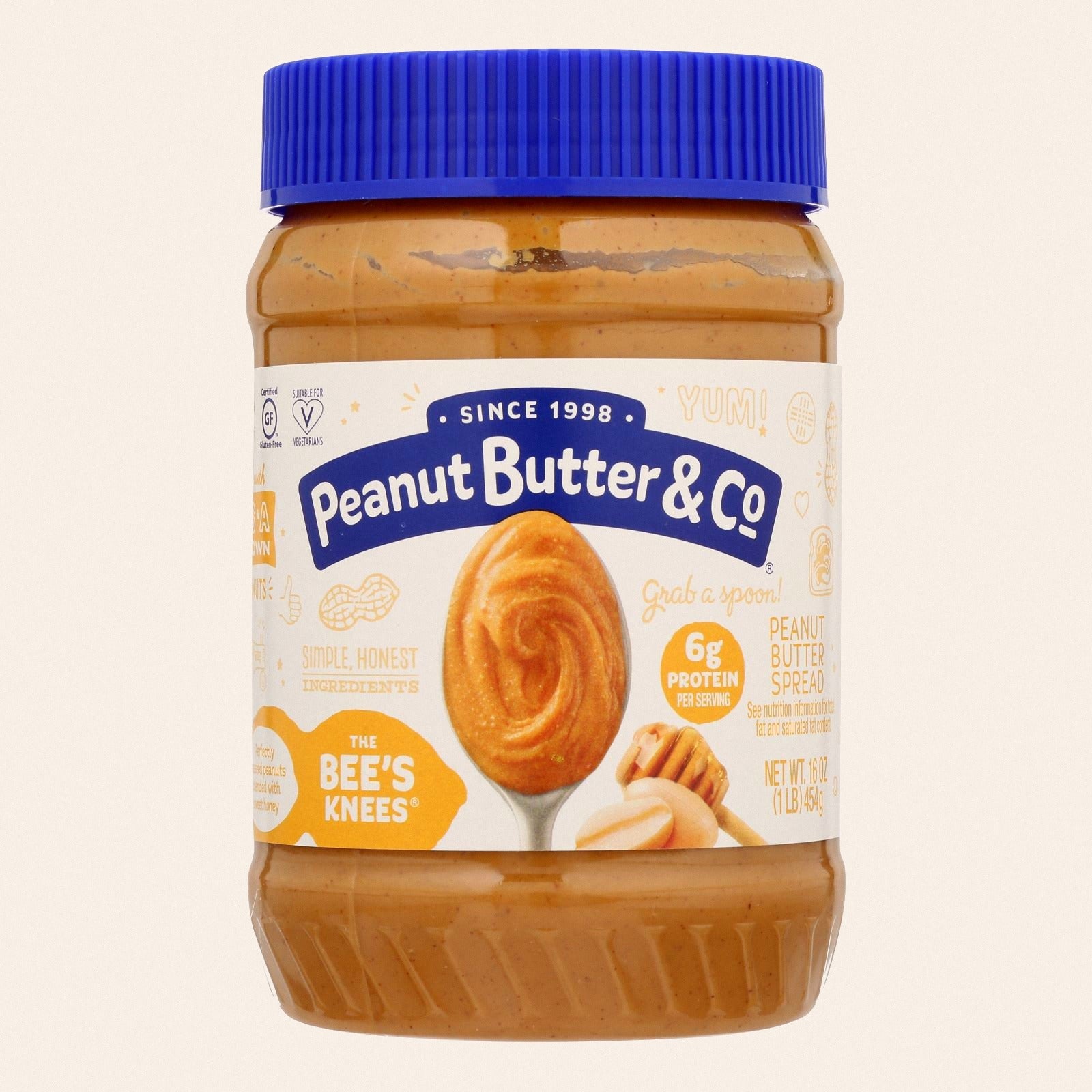 Peanut Butter and Co The Bee's Knees - Peanut Butter - Case of 6 - 16 oz. - Front