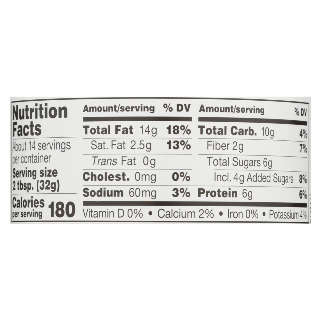 Peanut Butter and Co The Bee's Knees - Peanut Butter - Case of 6 - 16 oz. - Nutrition Facts