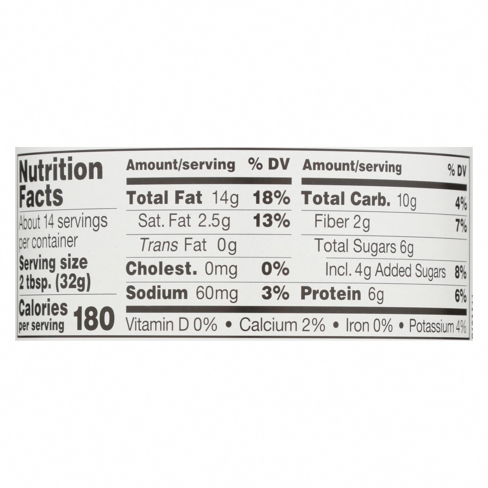 Peanut Butter and Co The Bee's Knees - Peanut Butter - Case of 6 - 16 oz. - Nutrition Facts