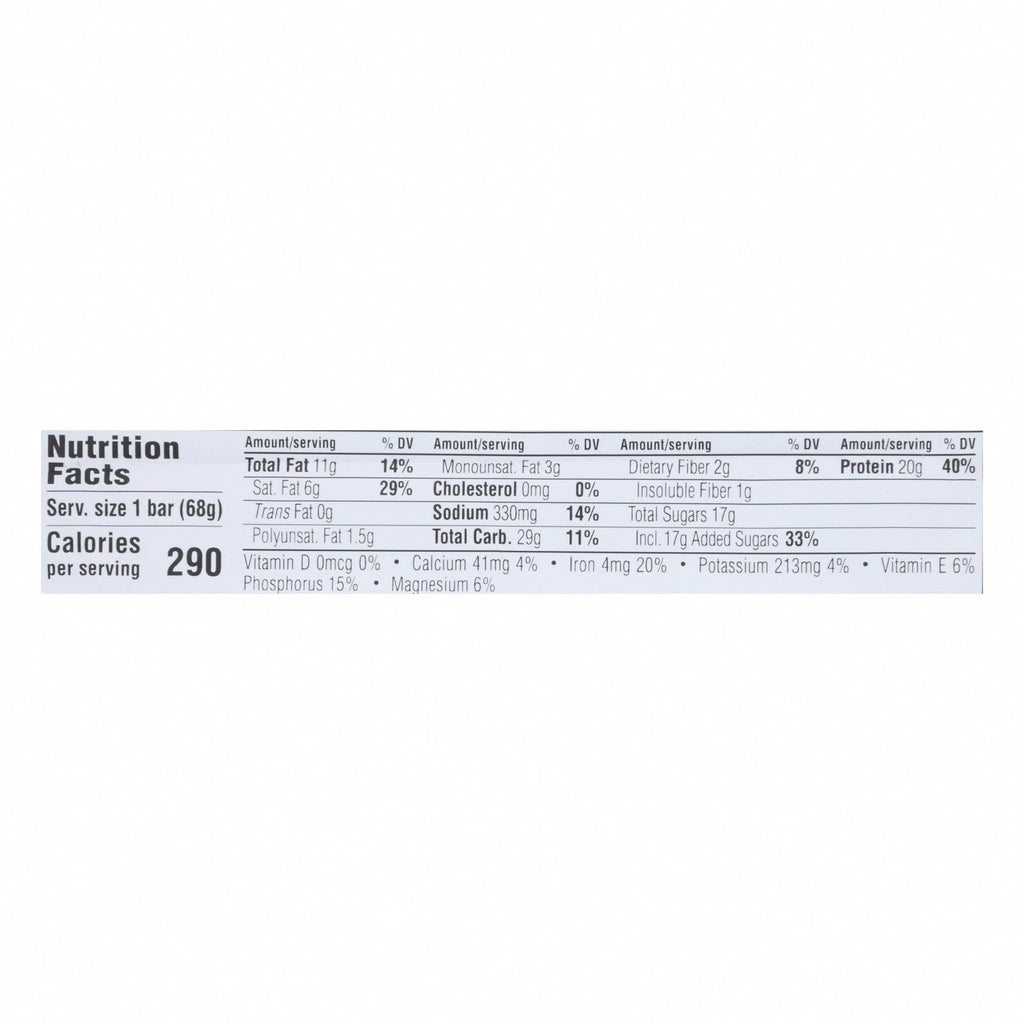 Clif Bar Builder Bar - Chocolate Peanut Butter - Case of 12 - 2.4 oz - Nutrition Facts