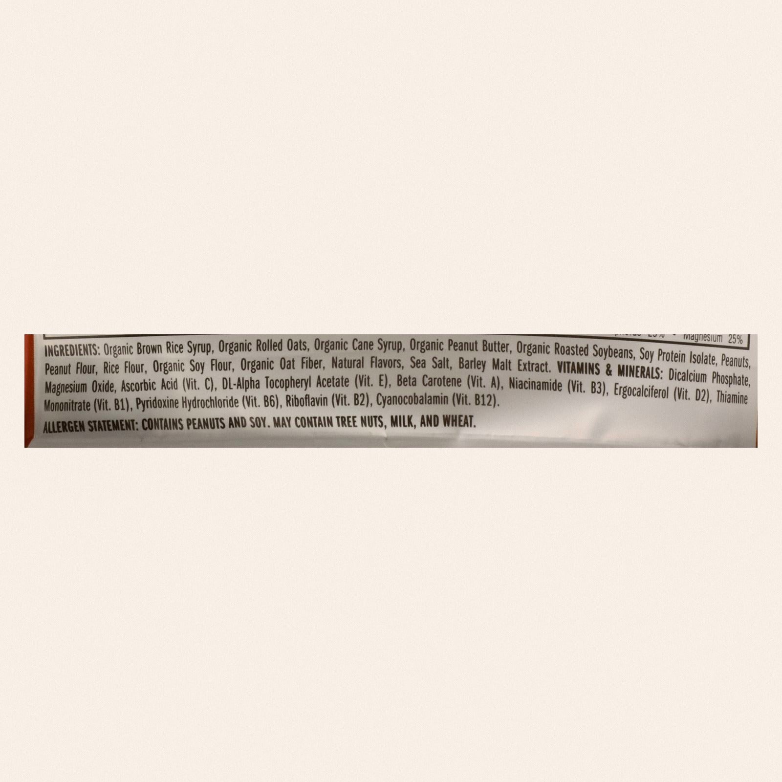 Clif Bar - Organic Crunch Peanut Butter - Case of 12 - 2.4 oz - Back