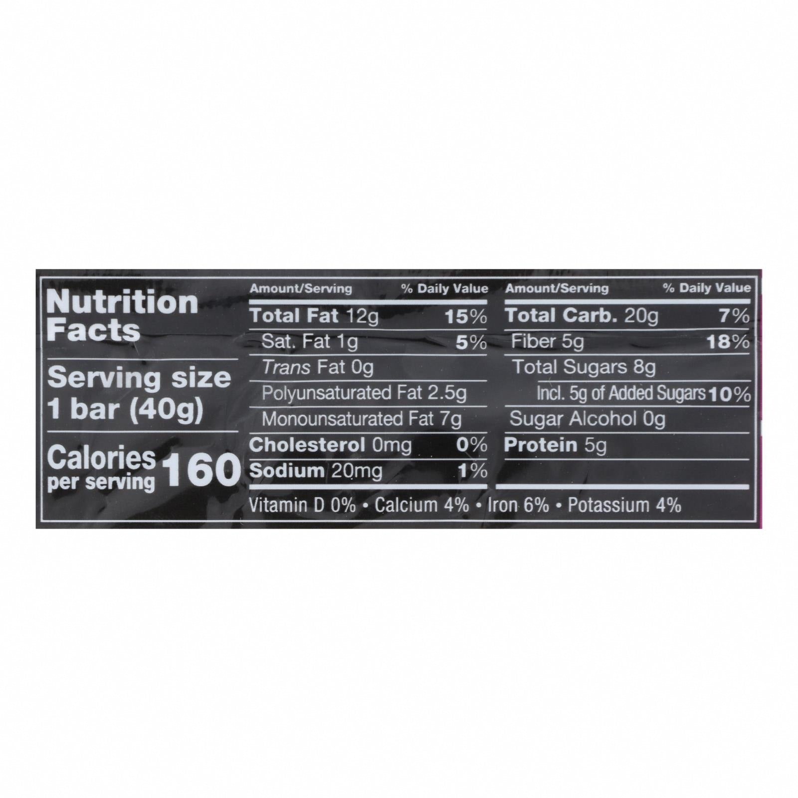 Kind Bar - Pomegranate Blueberry Pistachio Plus Anti-Oxidants - Case of 12 - 1.4 oz - Nutrition Facts