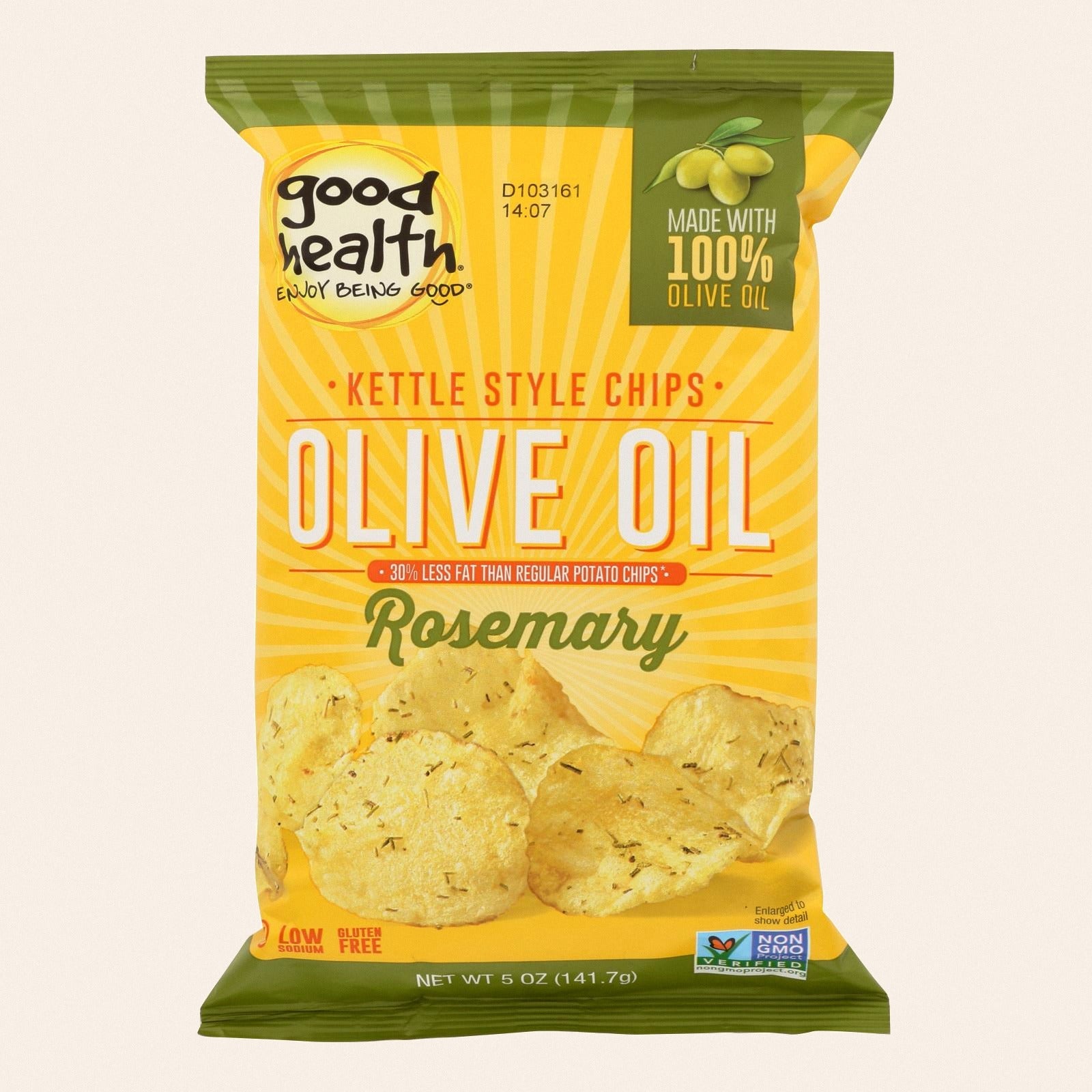 Good Health Kettle Chips - Olive Oil Rosemary - Case of 12 - 5 oz. - Front