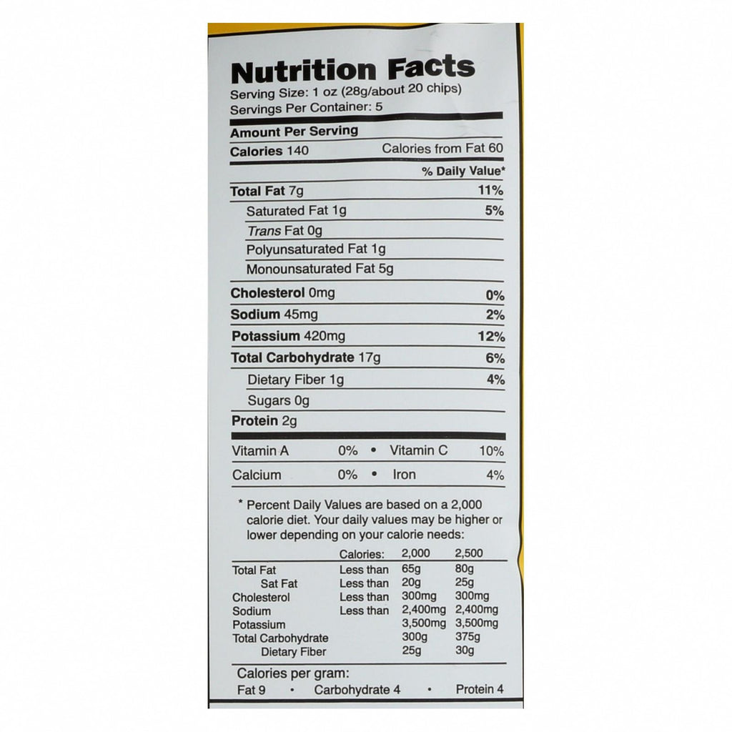 Good Health Kettle Chips - Olive Oil Rosemary - Case of 12 - 5 oz. - Nutrition Facts