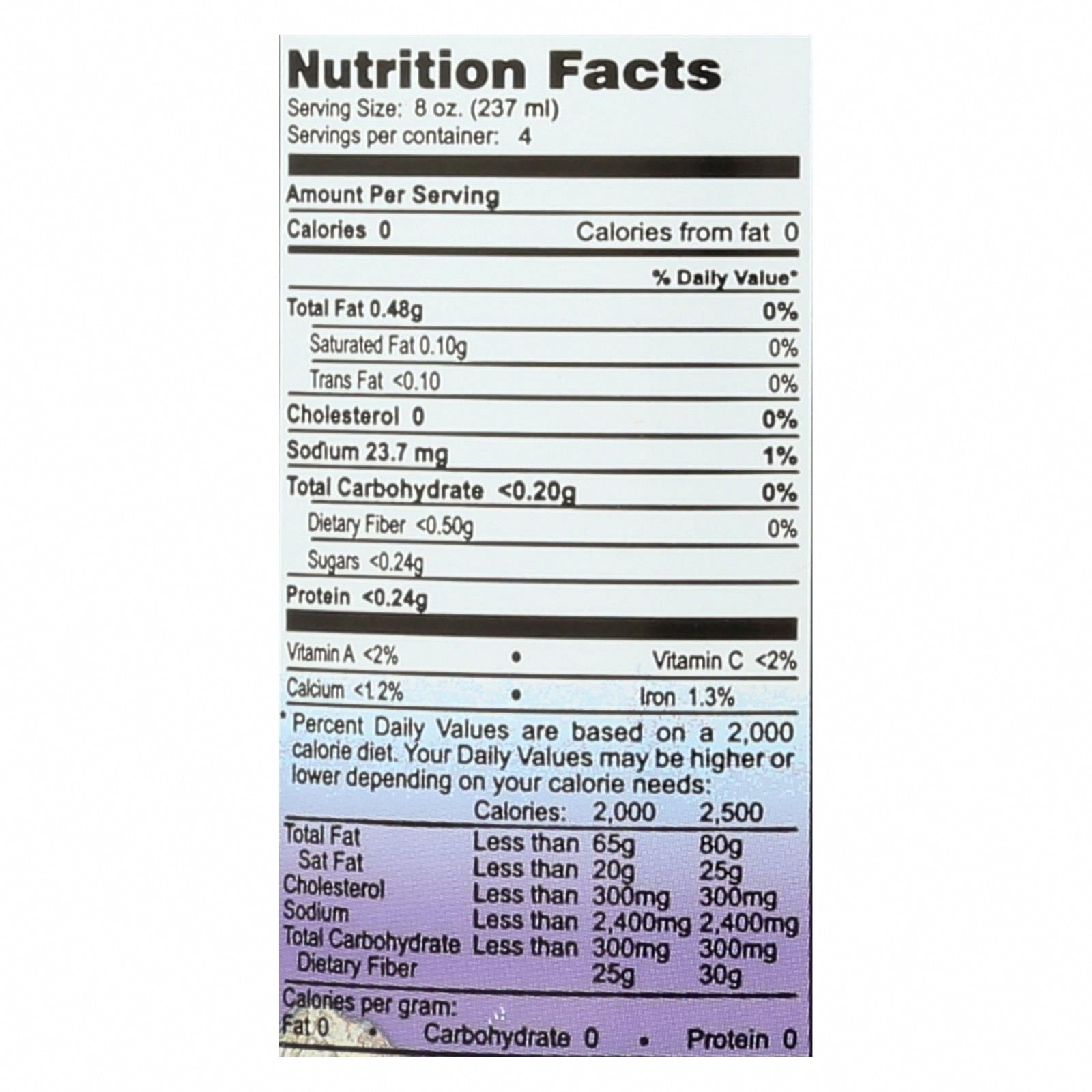 George's Aloe Vera - 32 fl oz - Nutrition Facts
