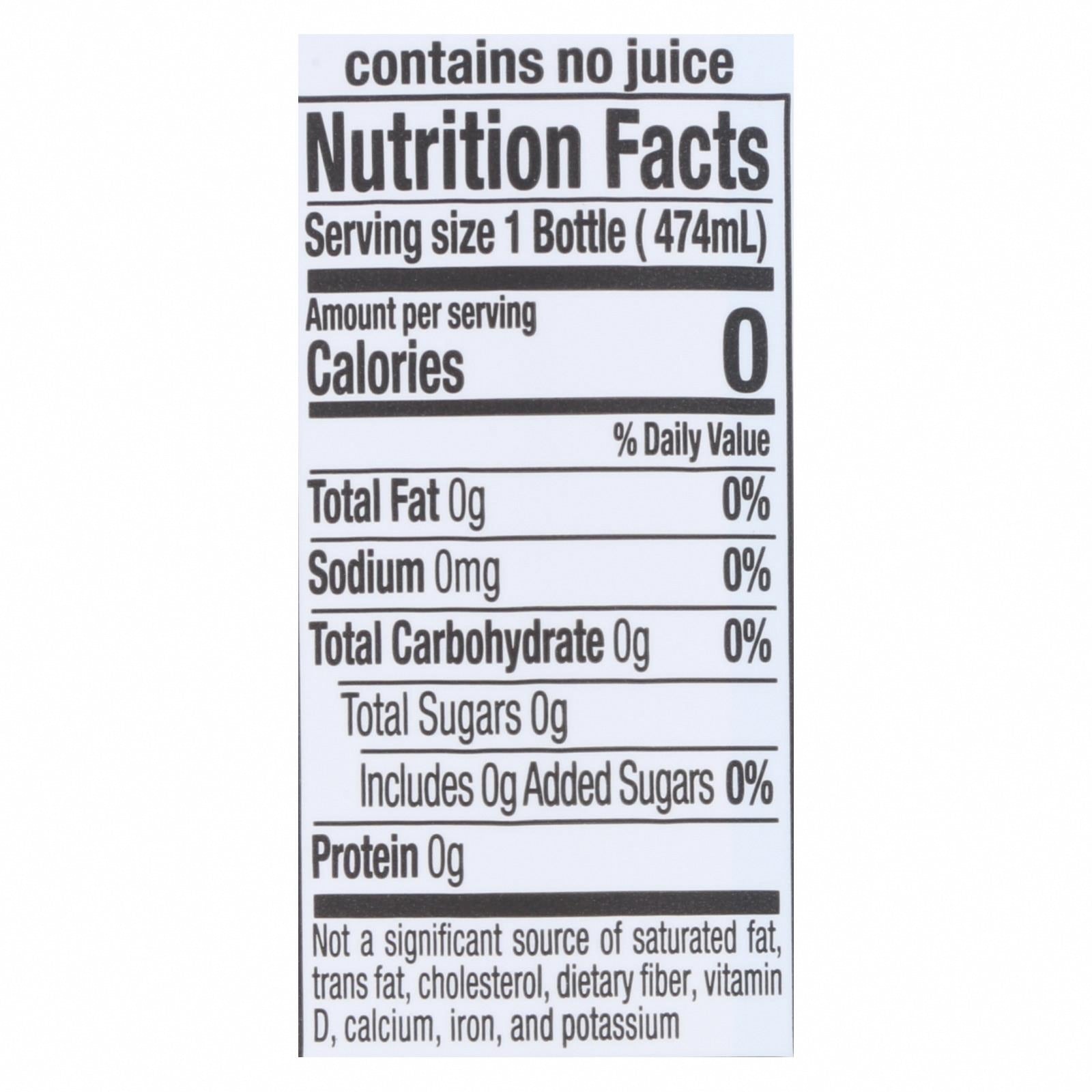 Hint Watermelon Water - Watermelon - Case of 12 - 16 Fl oz. - Nutrition Facts