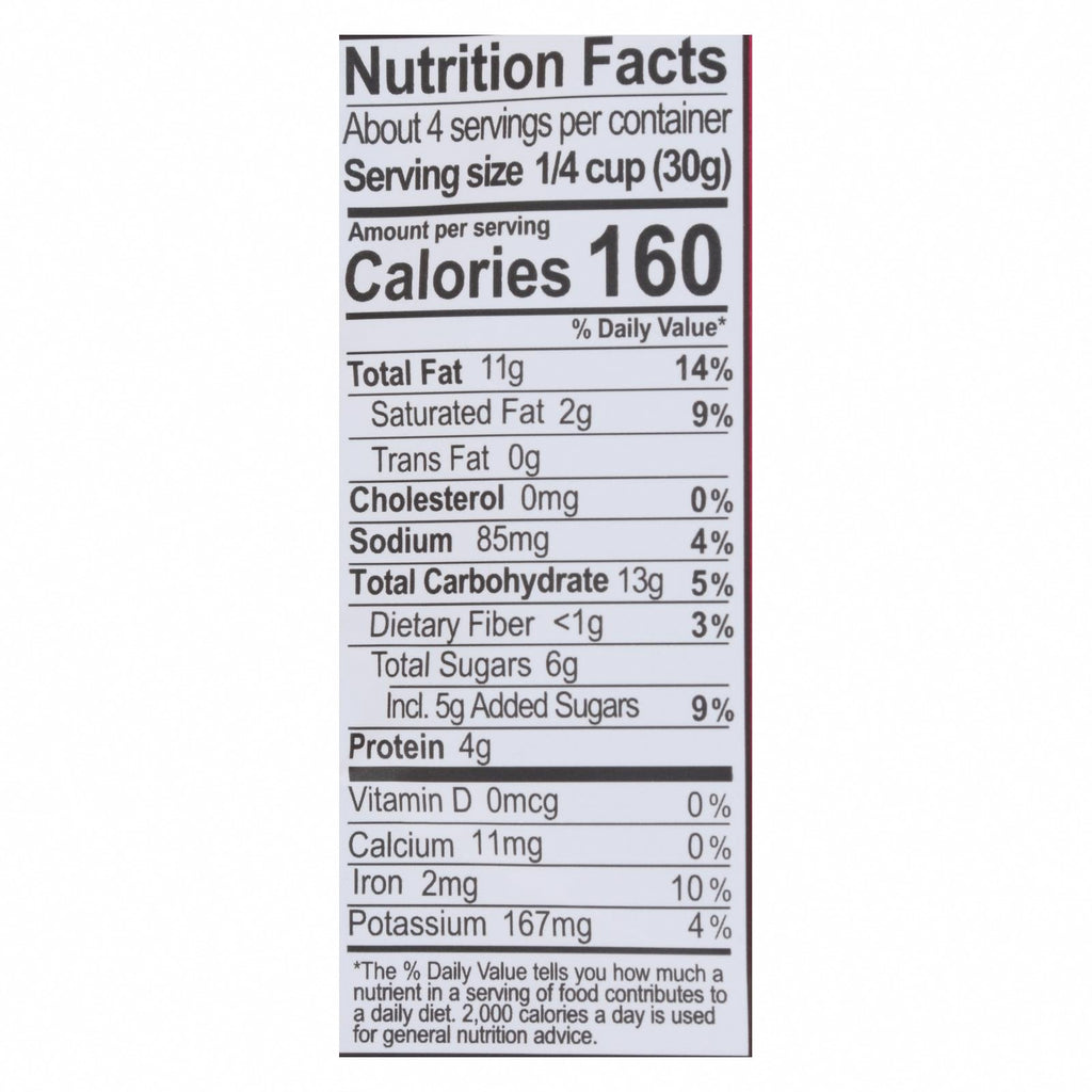 Sahale Snacks Cashews Glazed Nuts - Pomegranate and Vanilla - Case of 6 - 4 oz. - Nutrition Facts