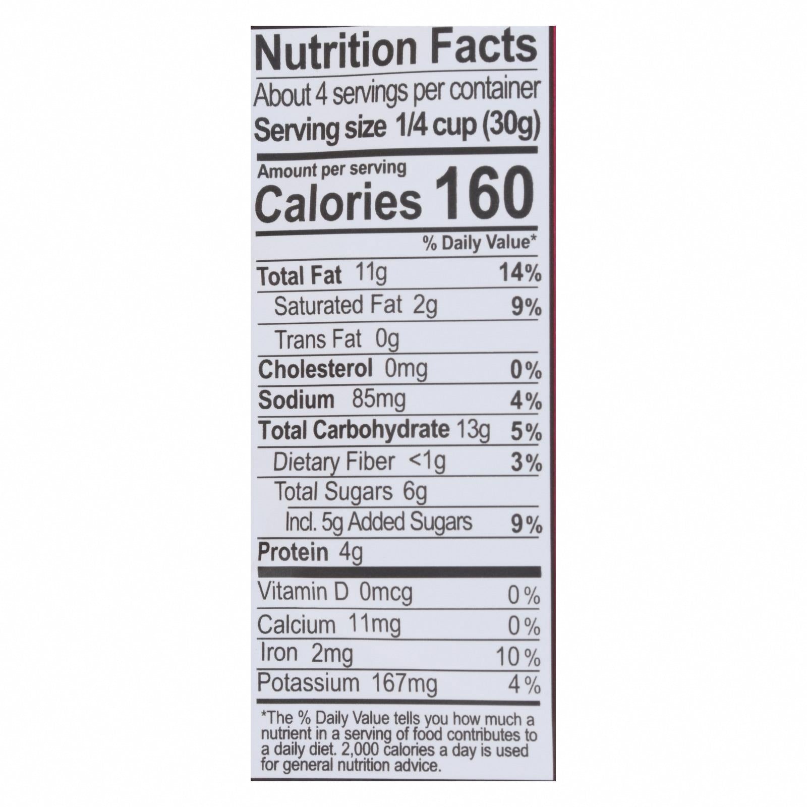 Sahale Snacks Cashews Glazed Nuts - Pomegranate and Vanilla - Case of 6 - 4 oz. - Nutrition Facts