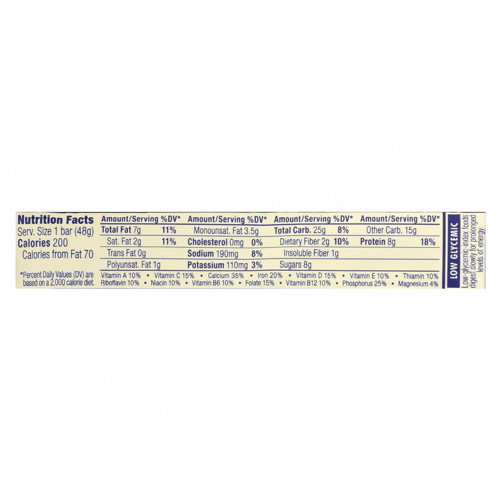 Clif Bar Luna Bar - Organic White Chocolate Macadamia Nut - Case of 15 - 1.69 oz - Nutrition Facts