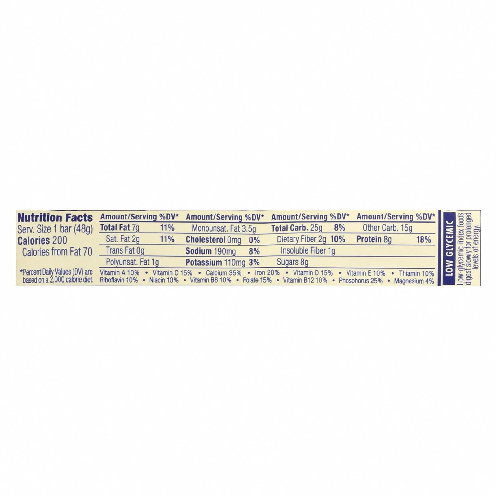 Clif Bar Luna Bar - Organic White Chocolate Macadamia Nut - Case of 15 - 1.69 oz - Nutrition Facts