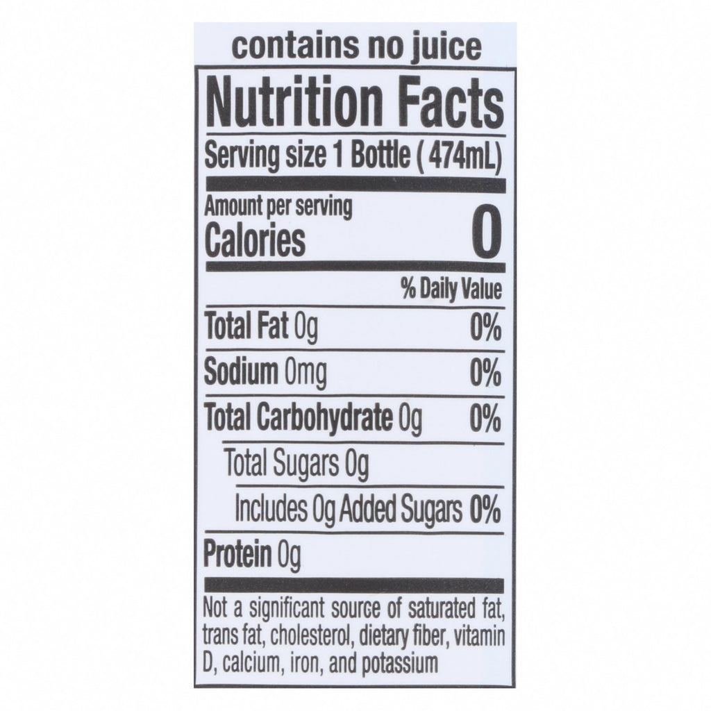 Hint Blackberry Water - Blackberry - Case of 12 - 16 Fl oz. - Nutrition Facts