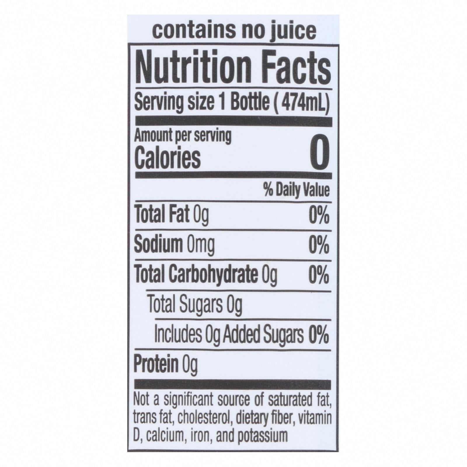 Hint Blackberry Water - Blackberry - Case of 12 - 16 Fl oz. - Nutrition Facts