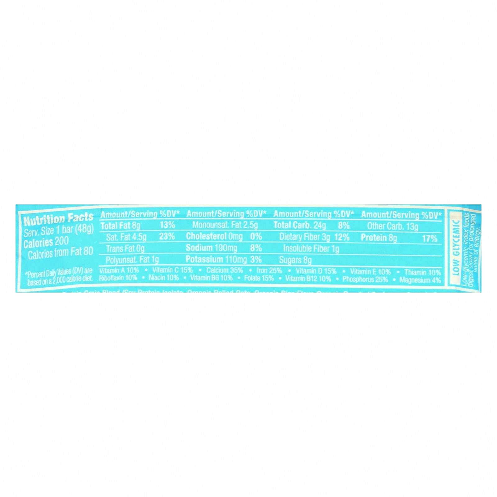 Clif Bar Luna Bar - Organic Chocolate Dipped Coconut - Case of 15 - 1.69 oz - Nutrition Facts