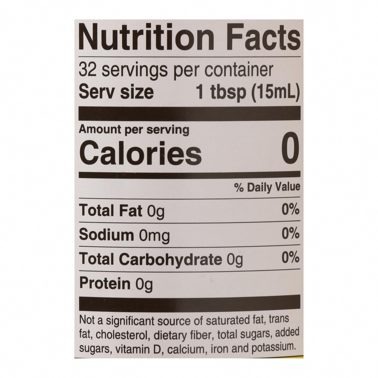 Bragg - Apple Cider Vinegar - Organic - Raw - Unfiltered - 16 oz - case of 12 - Nutrition Facts