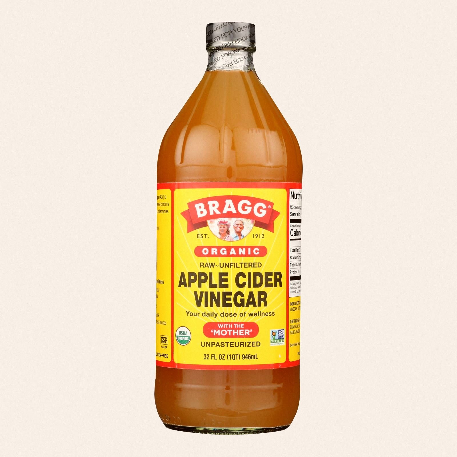 Bragg - Apple Cider Vinegar - Organic - Raw - Unfiltered - 32 oz - case of 12 - Front