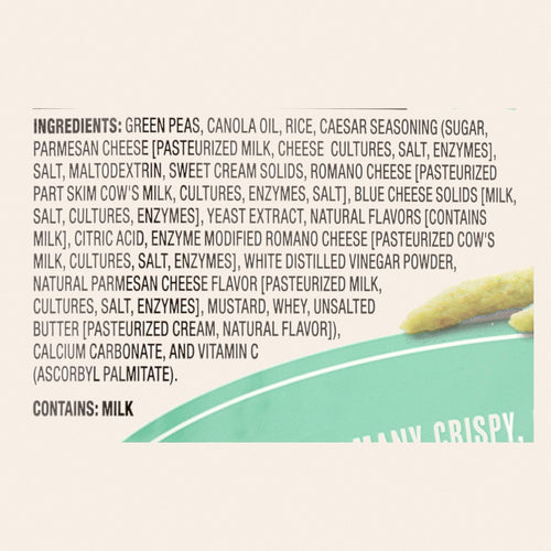 Calbee Snapea Crisp - Snapea Crisps - Caesar - Case of 12 - 3.3 oz - Back