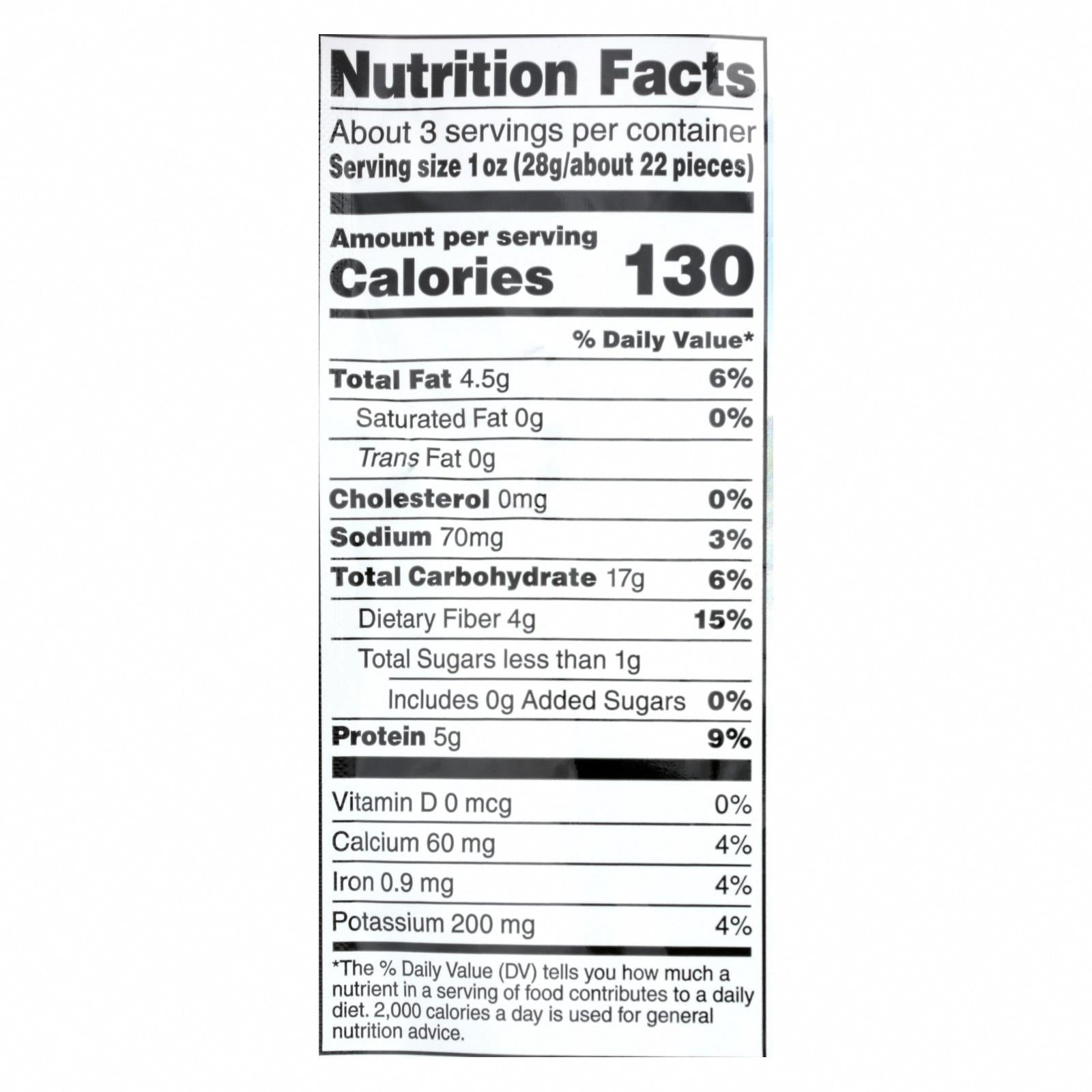 Calbee Snapea Crisp - Snapea Crisps - Caesar - Case of 12 - 3.3 oz - Nutrition Facts