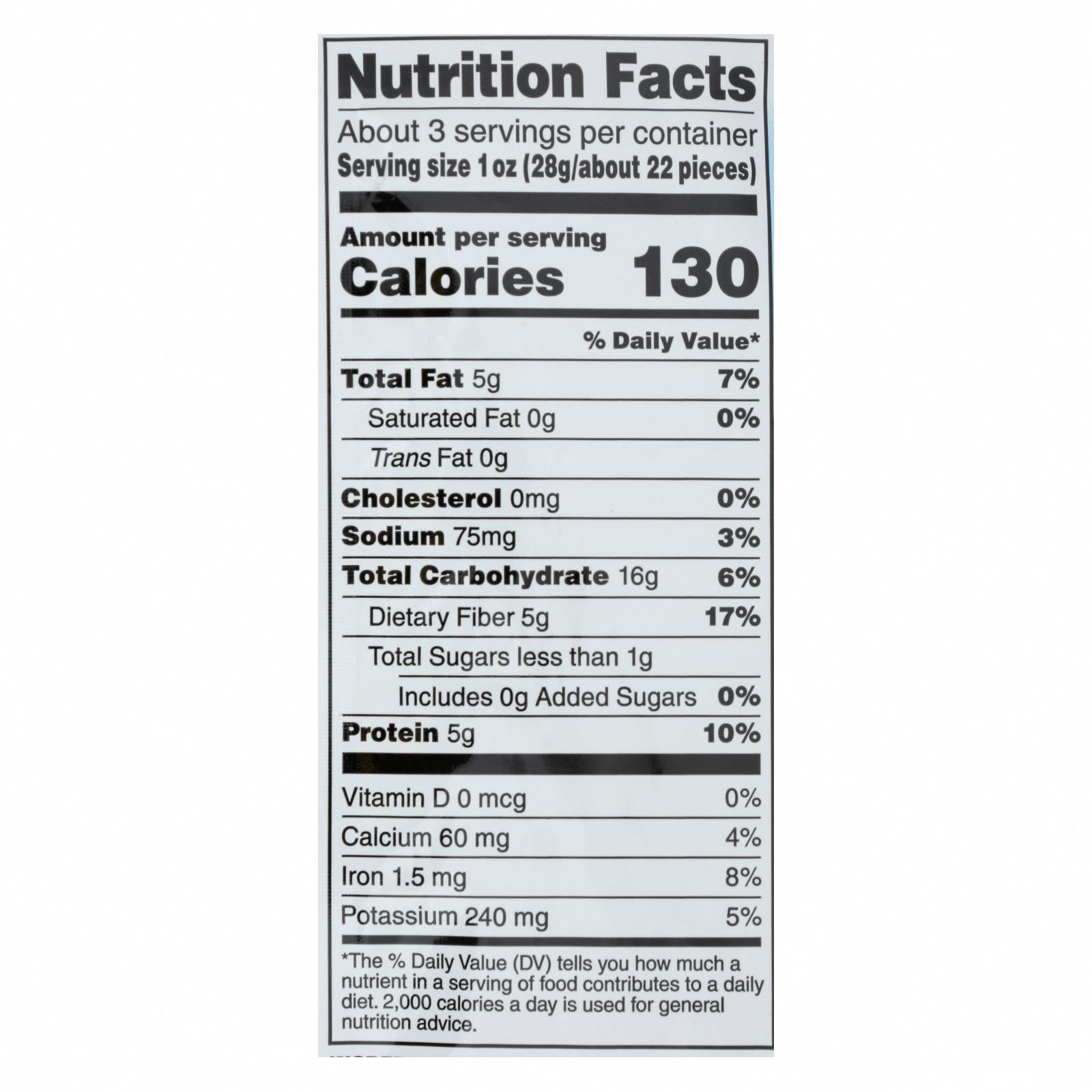 Calbee Snapea Crisp - Snapea Crisps - Lightly Salted - Case of 12 - 3.3 oz. - Nutrition Facts