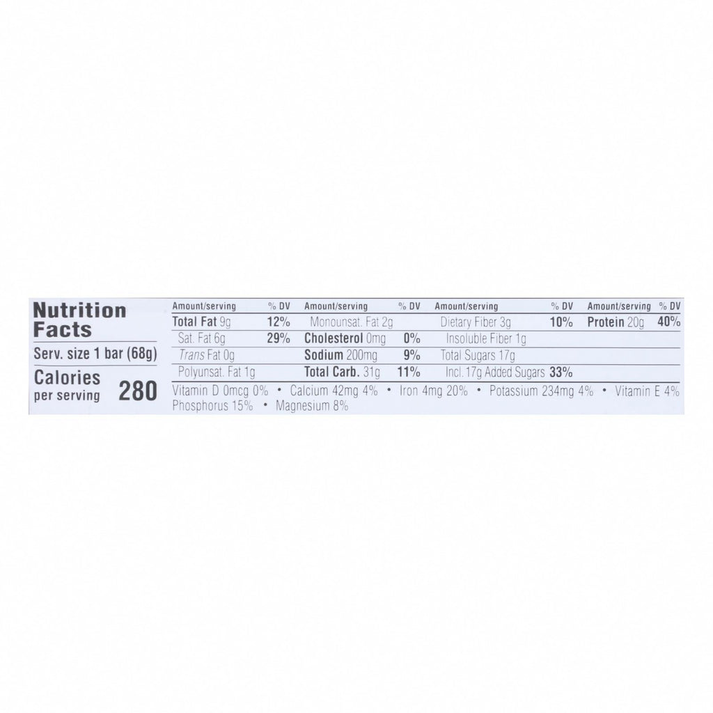 Clif Bar Builder Bar - Chocolate Mint - Case of 12 - 2.4 oz - Nutrition Facts