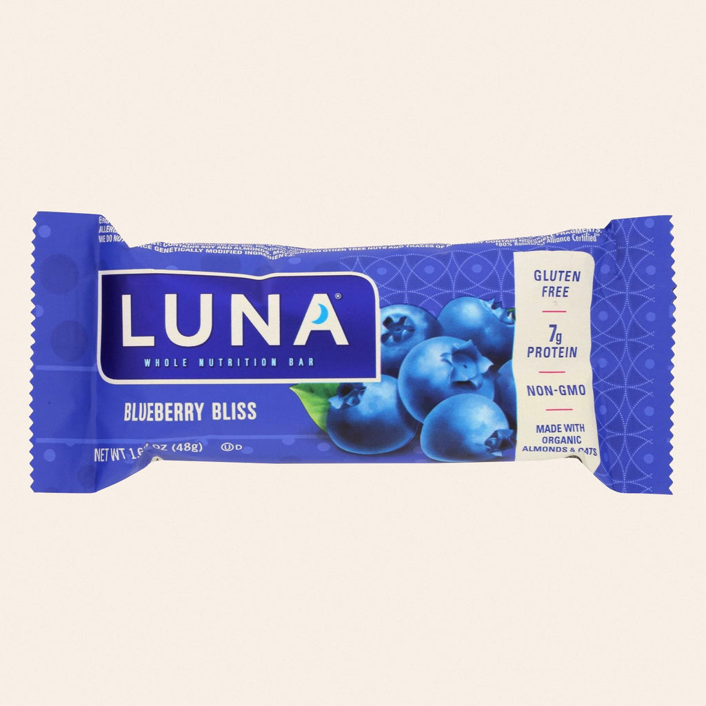 Clif Bar Luna Bar - Organic Blueberry Bliss - Case of 15 - 1.69 oz - Front