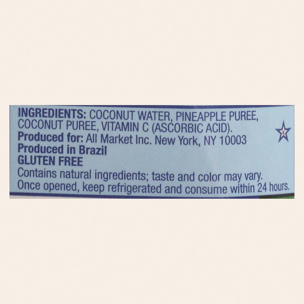 Vita Coco Coconut Water - Pineapple - Case of 12 - 500 ml - Back