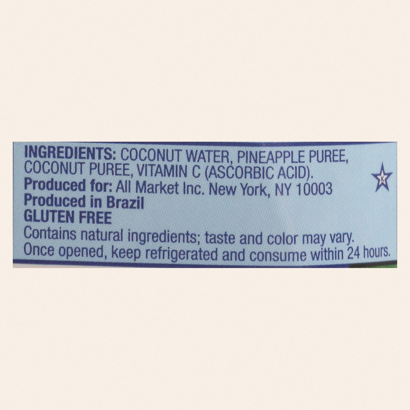 Vita Coco Coconut Water - Pineapple - Case of 12 - 500 ml - Back