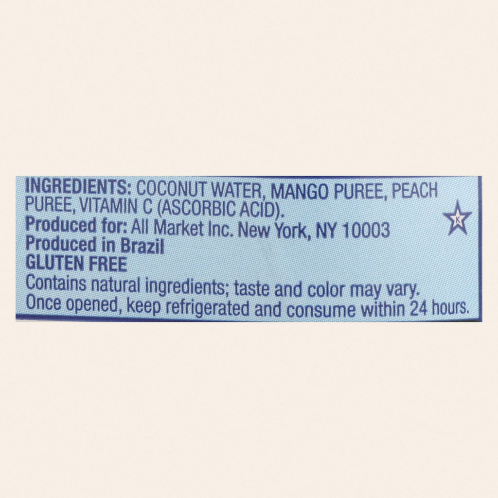 Vita Coco Coconut Water - Peach and Mango - Case of 12 - 500 ml - Back