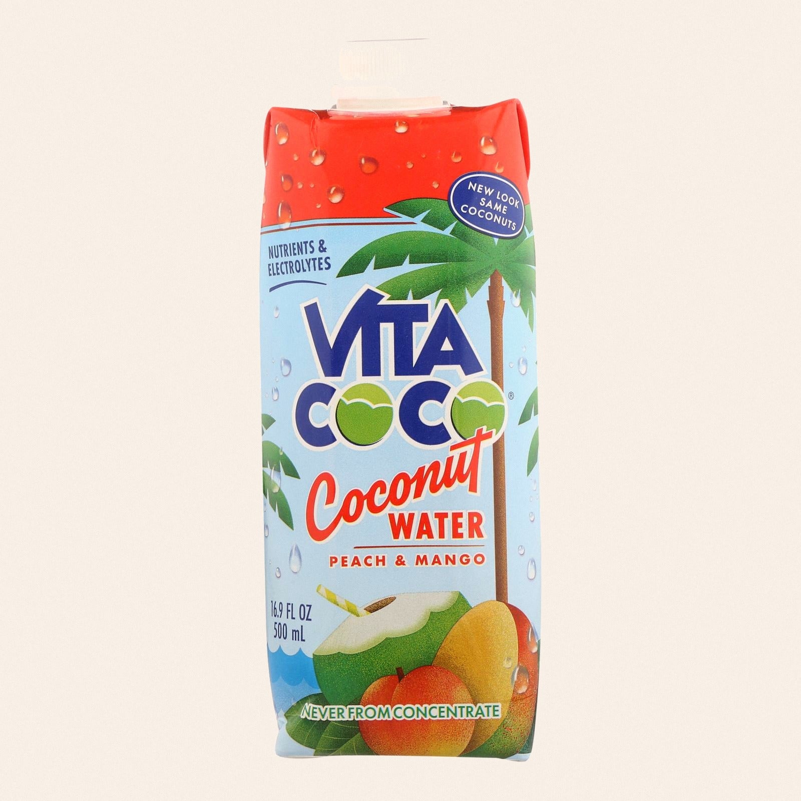 Vita Coco Coconut Water - Peach and Mango - Case of 12 - 500 ml - Front